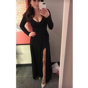 Long sleeve v-neck gown